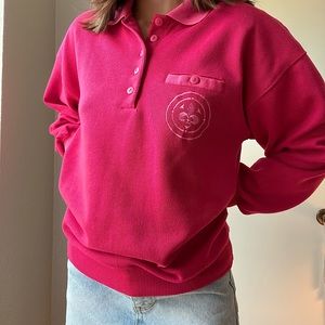 Victoria Sport Pink Varsity Button Up